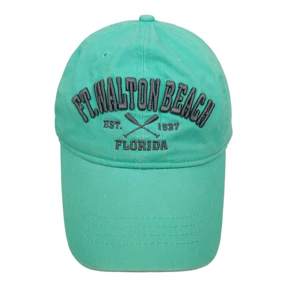 Lucky 7 Ft. Walton Beach 3D Embroidered Distressed Strapback Cap Beach Hat Blue - Picture 1 of 13